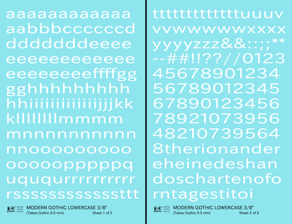 Lowercase Modern Gothic Letter Number Alphabet