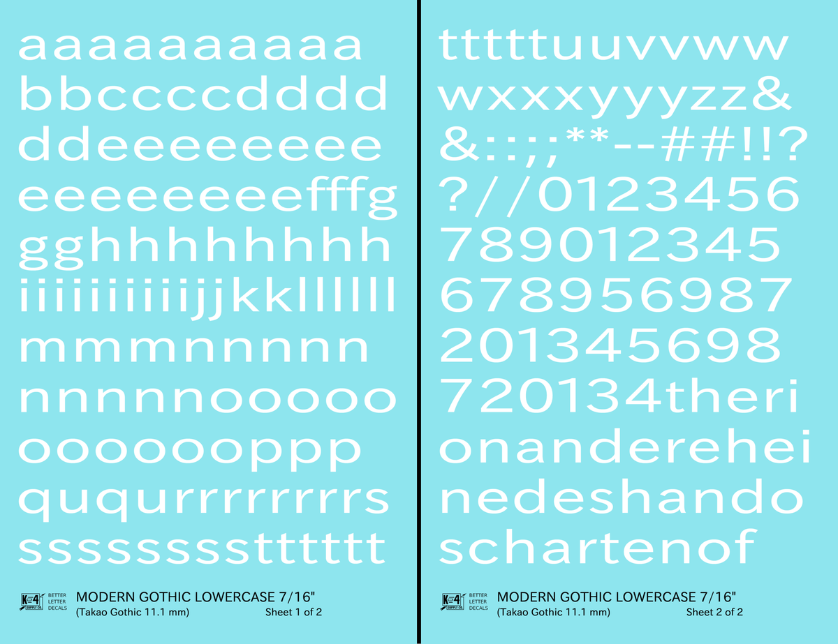Lowercase Modern Gothic Letter Number Alphabet