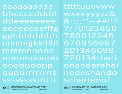 Lowercase Modern Gothic Letter Number Alphabet