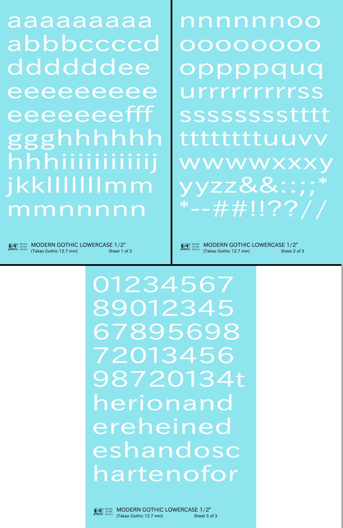 Lowercase Modern Gothic Letter Number Alphabet