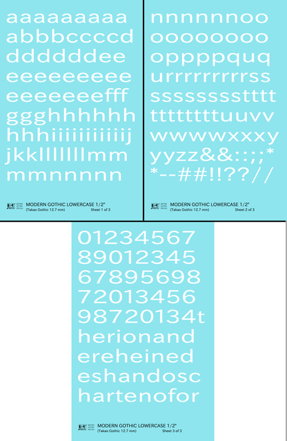 Lowercase Modern Gothic Letter Number Alphabet