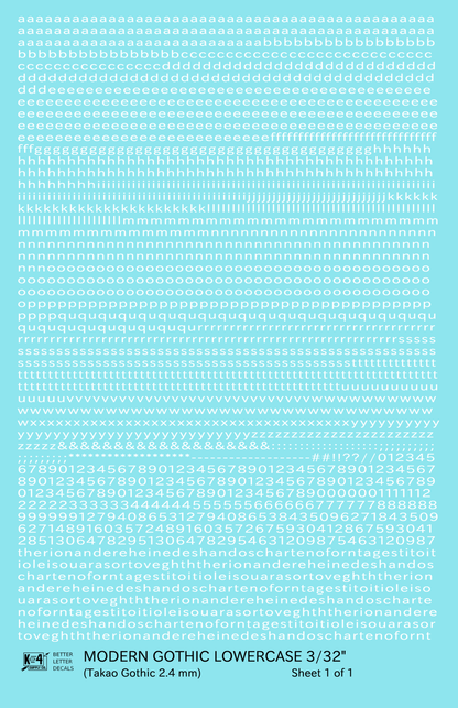 Lowercase Modern Gothic Letter Number Alphabet