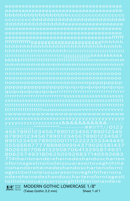 Lowercase Modern Gothic Letter Number Alphabet