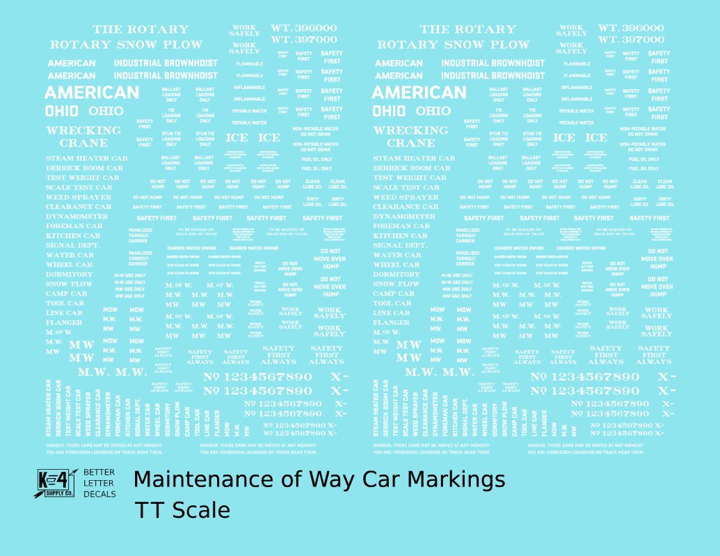Maintenance Of Way (MOW) Data and Markings