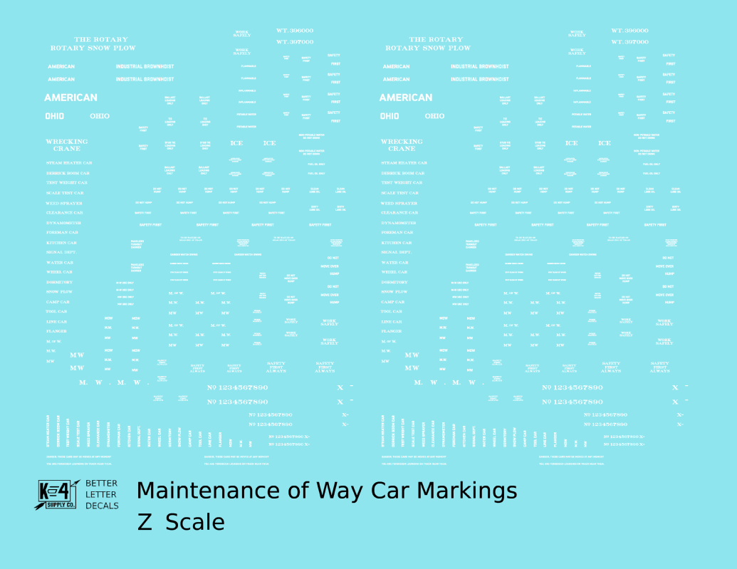 Maintenance Of Way (MOW) Data and Markings
