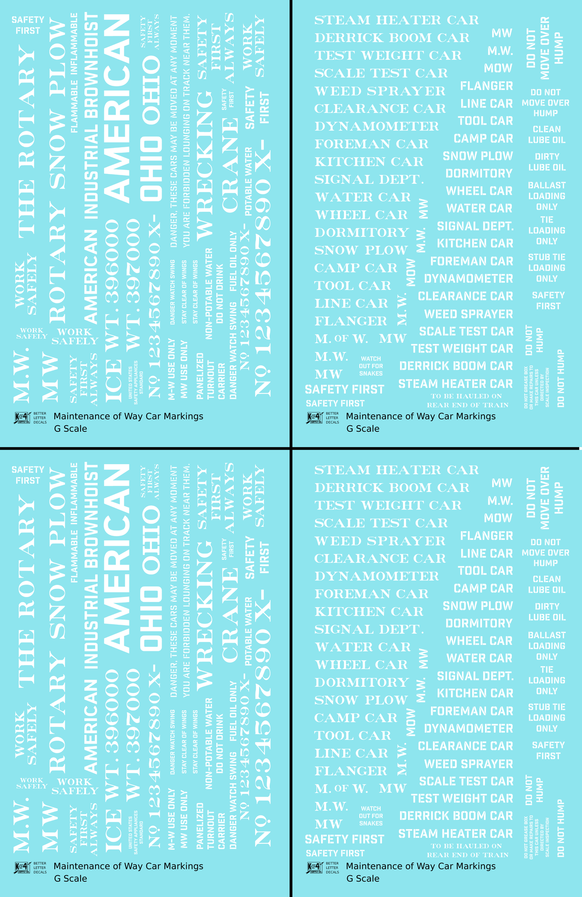 Maintenance Of Way (MOW) Data and Markings