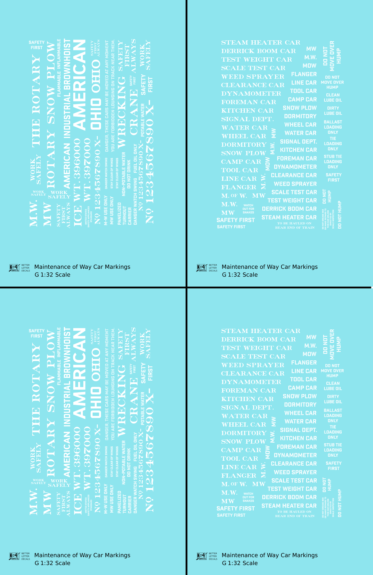 Maintenance Of Way (MOW) Data and Markings