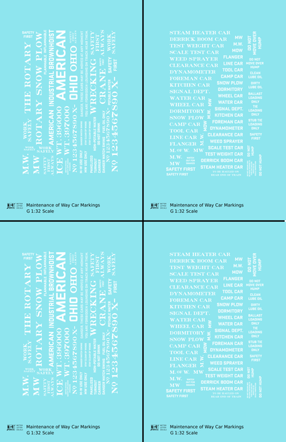 Maintenance Of Way (MOW) Data and Markings