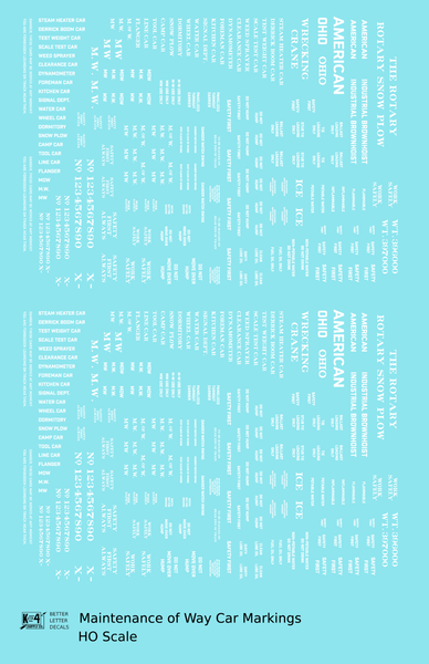 Maintenance Of Way (MOW) Data and Markings