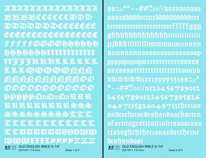 Old English Bible Letter Number Alphabet