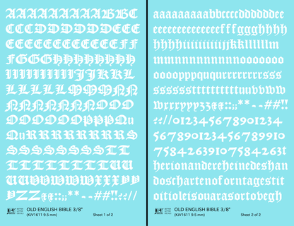 Old English Bible Letter Number Alphabet