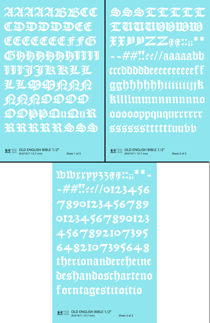 Old English Bible Letter Number Alphabet