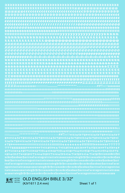 Old English Bible Letter Number Alphabet