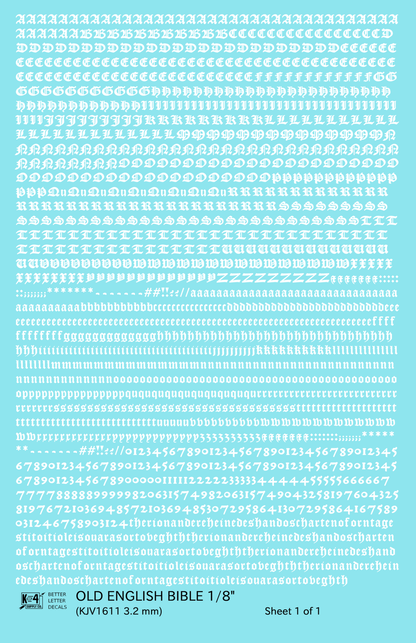 Old English Bible Letter Number Alphabet