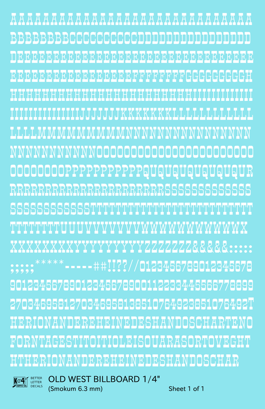Old West Billboard Letter Number Alphabet