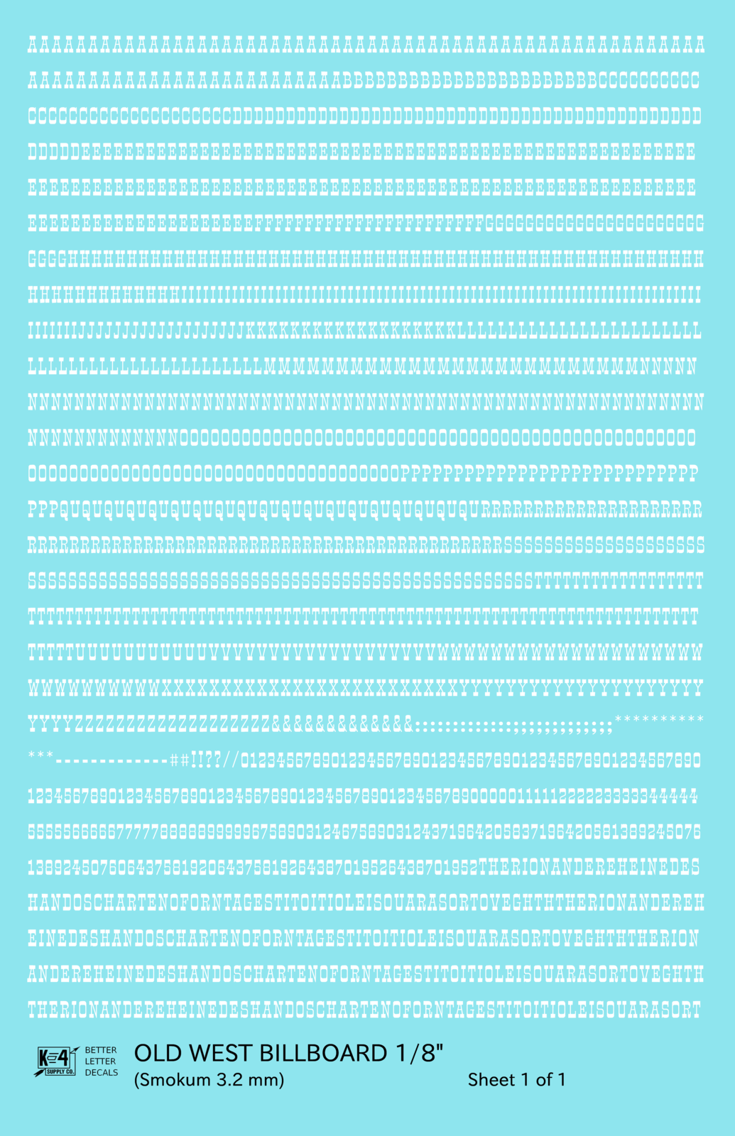 Old West Billboard Letter Number Alphabet