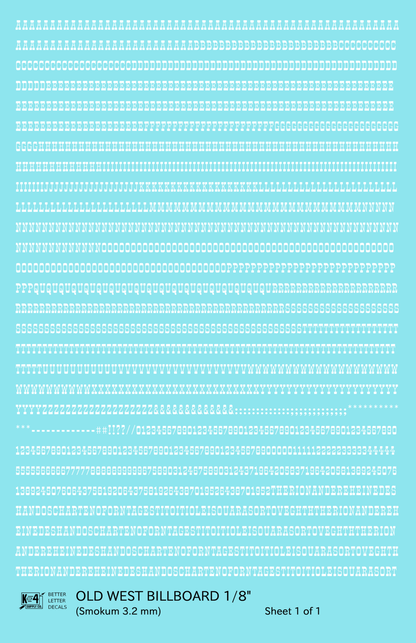 Old West Billboard Letter Number Alphabet