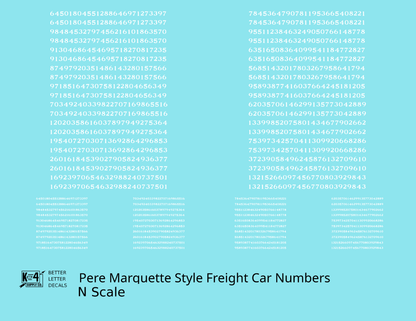 Pere Marquette Style Numbers  White 9 and 4 Inch Renumber