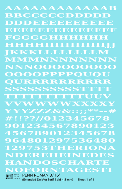 Penn Roman Letter Number Alphabet