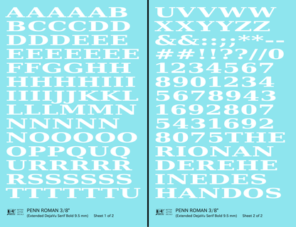 Penn Roman Letter Number Alphabet