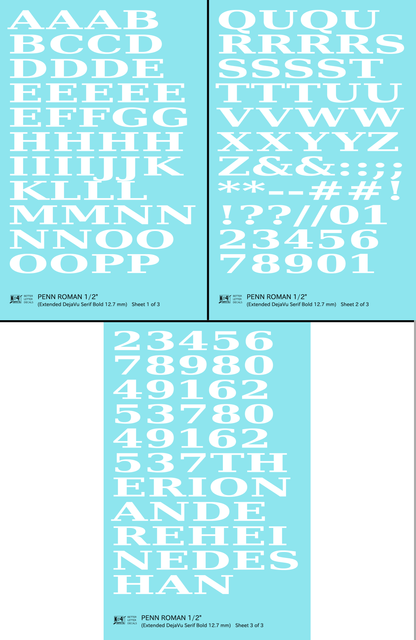 Penn Roman Letter Number Alphabet