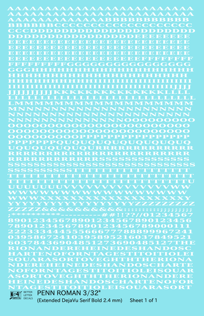 Penn Roman Letter Number Alphabet