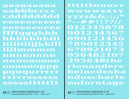 Lowercase Penn Roman Letter Number Alphabet