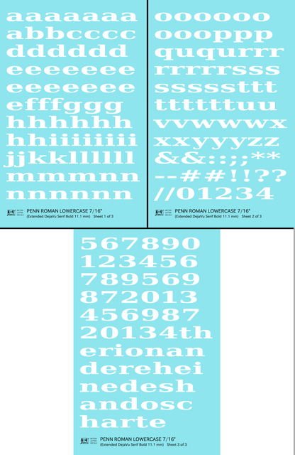 Lowercase Penn Roman Letter Number Alphabet