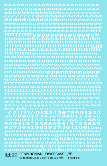 Lowercase Penn Roman Letter Number Alphabet