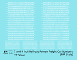 PRR Pennsylvania Style 7 Scale Inch Railroad Roman Freight Car Numbers