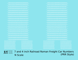 PRR Pennsylvania Style 7 Scale Inch Railroad Roman Freight Car Numbers