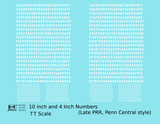 Late PRR Pennsylvania/Penn Central 10 Scale Inch Gothic Freight Car Numbers