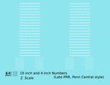 Late PRR Pennsylvania/Penn Central 10 Scale Inch Gothic Freight Car Numbers