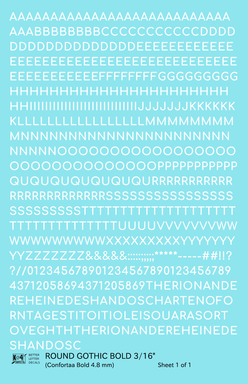 Round Modern Gothic Bold Letter Number Alphabet
