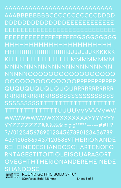 Round Modern Gothic Bold Letter Number Alphabet