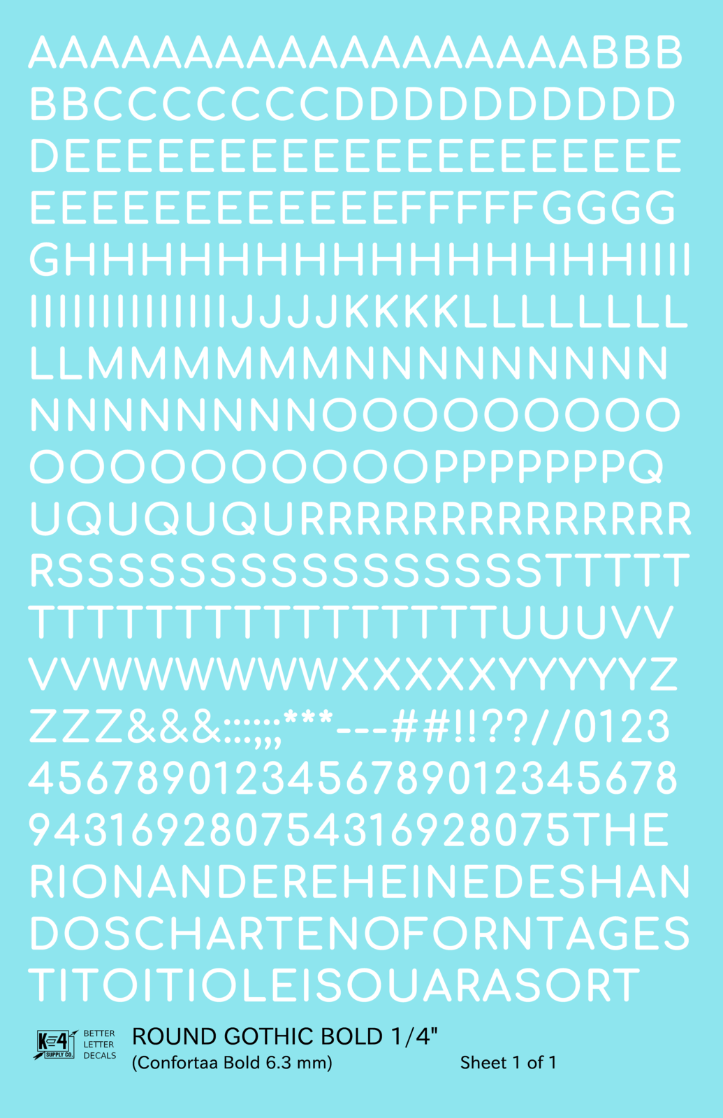 Round Modern Gothic Bold Letter Number Alphabet