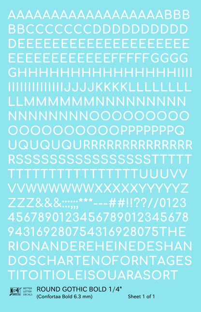 Round Modern Gothic Bold Letter Number Alphabet