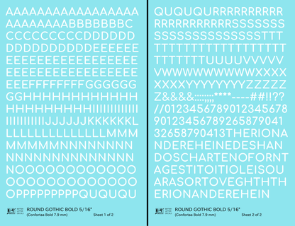 Round Modern Gothic Bold Letter Number Alphabet