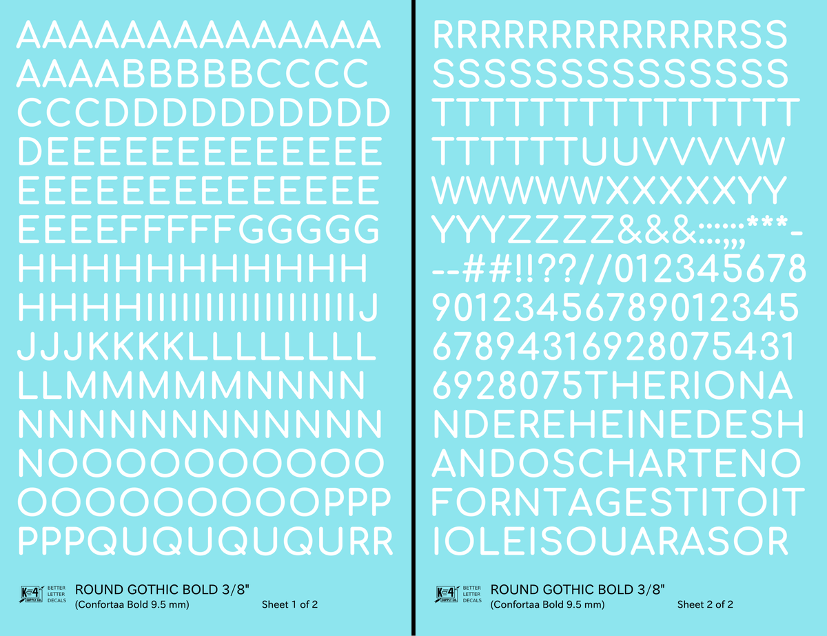 Round Modern Gothic Bold Letter Number Alphabet