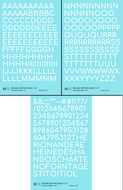 Round Modern Gothic Bold Letter Number Alphabet