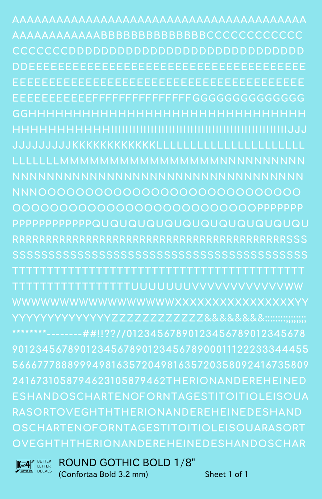 Round Modern Gothic Bold Letter Number Alphabet