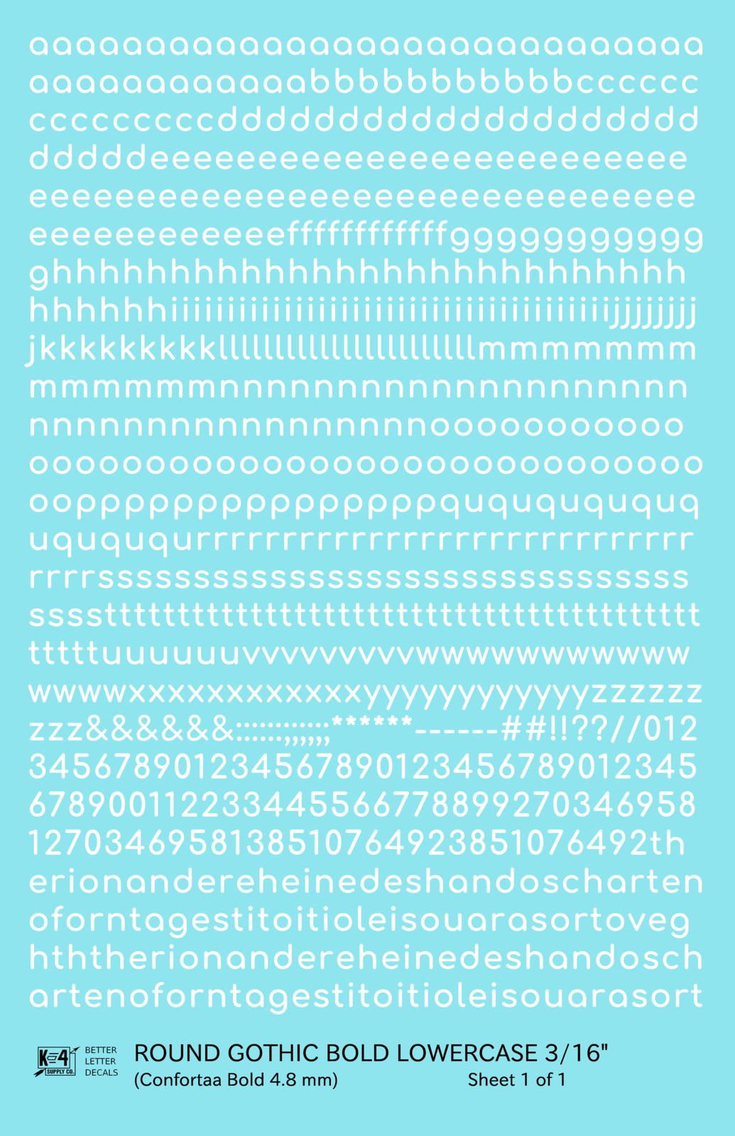 Lowercase Round Modern Gothic Bold Letter