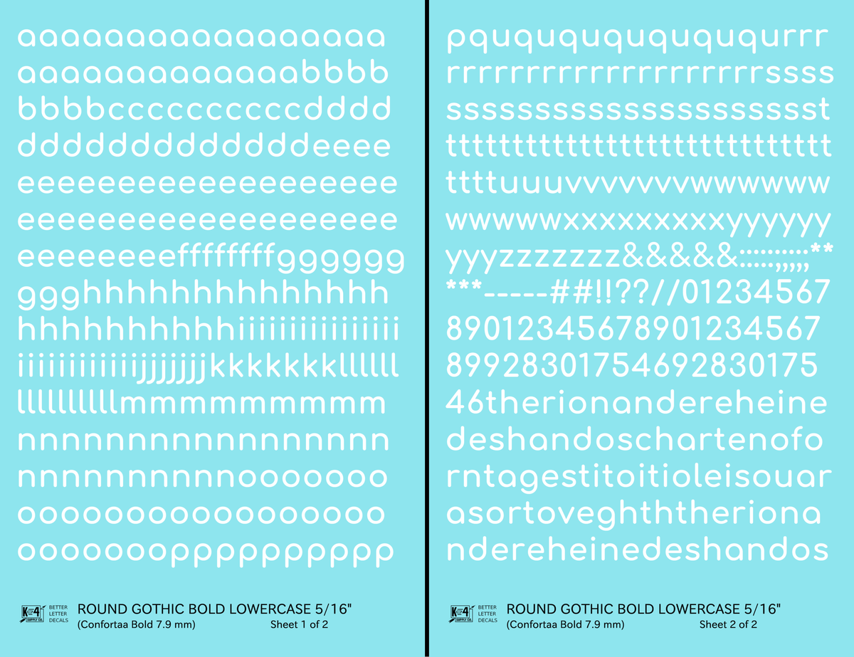 Lowercase Round Modern Gothic Bold Letter