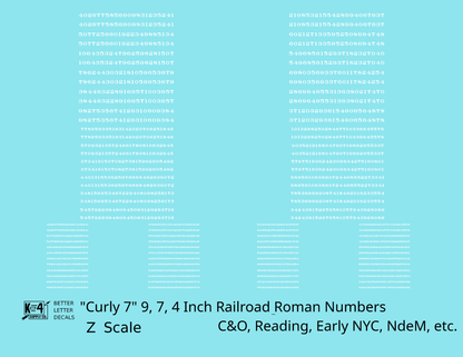 Reading, NYC, C&O, NdeM Freight Car Numbers  White 9, 7 and 4 Inch Renumber