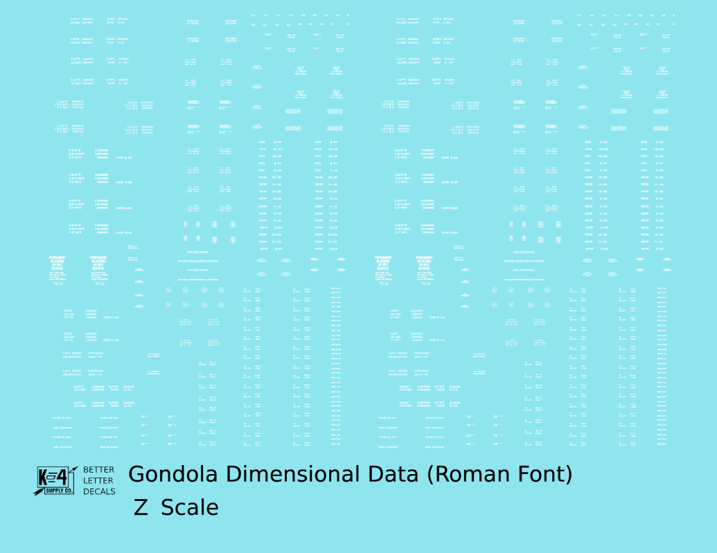 Dimensional and Weight Data Gondola Railroad Roman