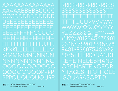Round Modern Gothic Light Letter Number Alphabet