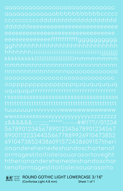 Lowercase Round Modern Gothic Light Letter