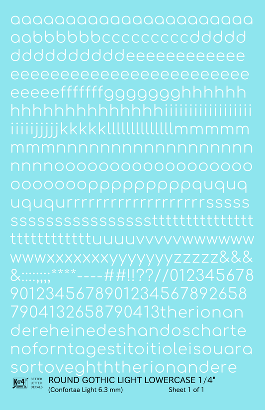Lowercase Round Modern Gothic Light Letter