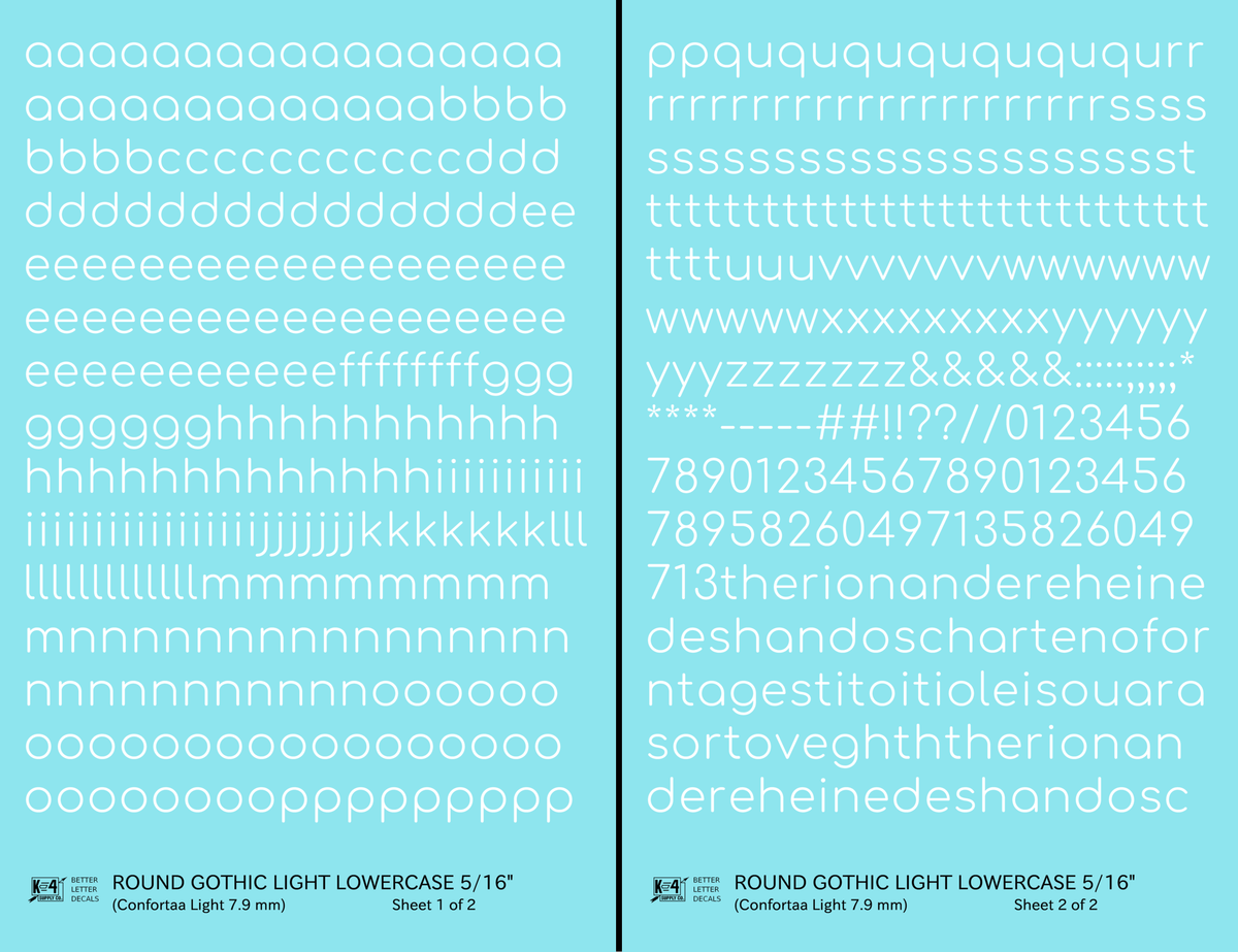 Lowercase Round Modern Gothic Light Letter