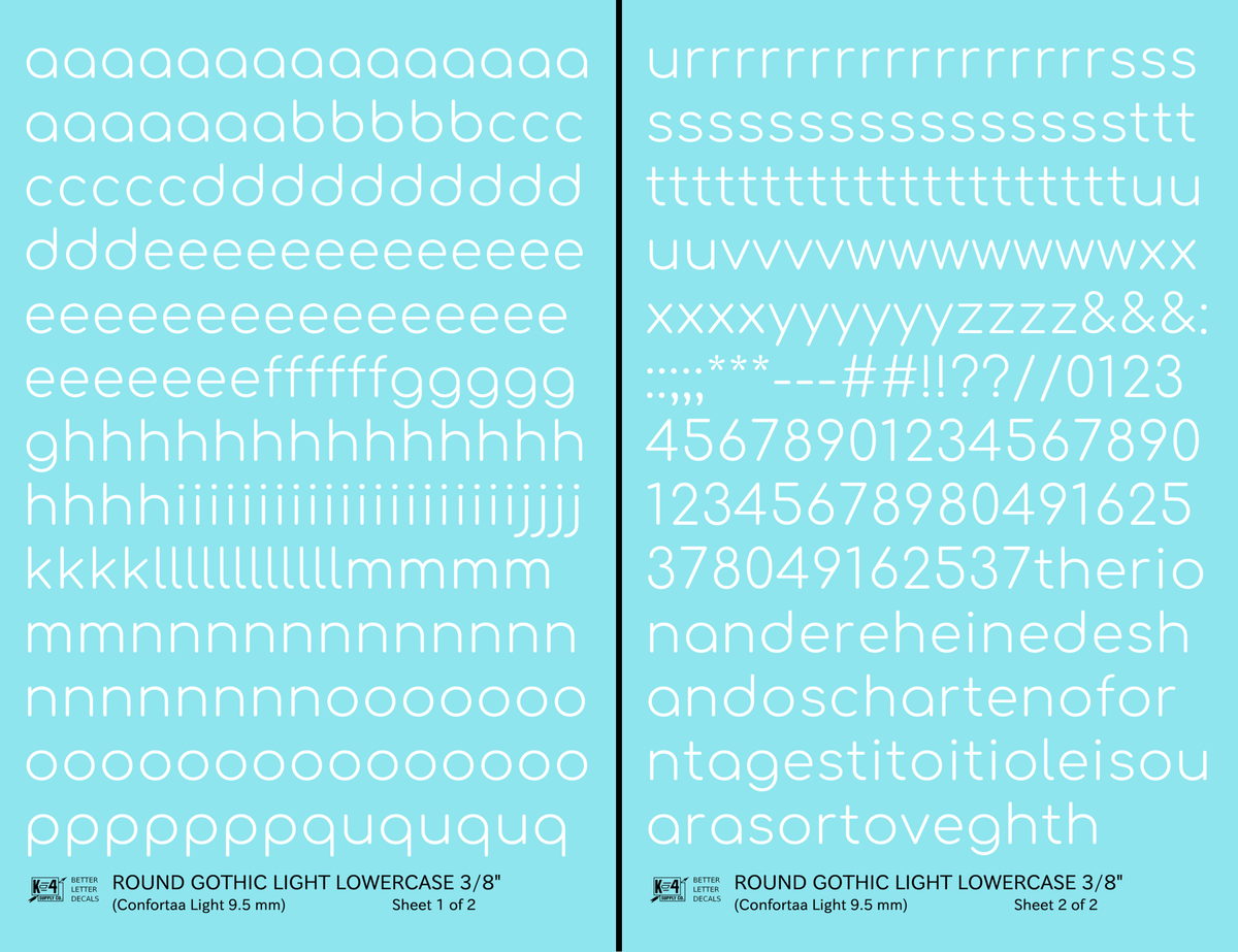 Lowercase Round Modern Gothic Light Letter